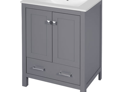 Bathroom Vanity With Integrated Undermount Ceramic Sink, 2 Doors And 1 Drawer, Soft Close Hinges