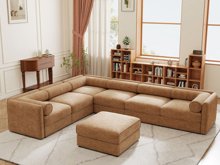 Contemporary Elegant Sofa With Storage And Ottoman