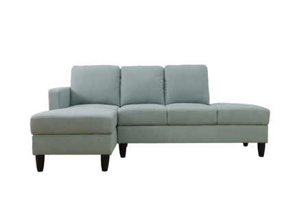 L - Shaped Sectional Sofa With Left Chaise & Ottoman - Pale Green