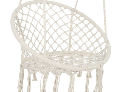 Macrame Hanging Hammock Chair, Rope Swing For Indoor And Outdoor Use