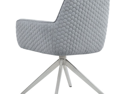 Flare - Arm Side Dining Chair With Tufting - Gray