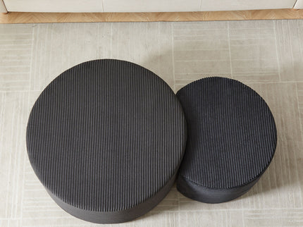 Modern Upholstered Round Coffee Table For Living Room (Set of 2)