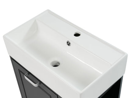 Modern Wall Mounted Bathroom Vanity With Sink, Soft Close Drawer, Adjustable Shelf, Toilet Paper Holder
