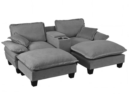 Modular Cloud Couch Sofa With Cup Holders & Storage, USB Port