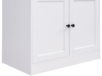 Tall Arched Top Storage Cabinet With 5 Tier Shelves, Soft Close Hinges