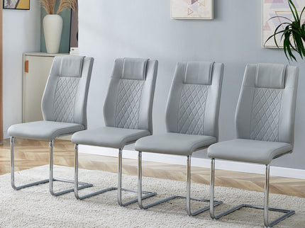 Modern Dining Chairs With Padded Seat, Metal Legs
