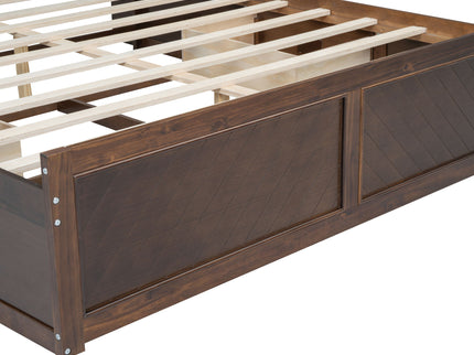 Platform Bed With Multi Storage Headboard, USB And Drawers