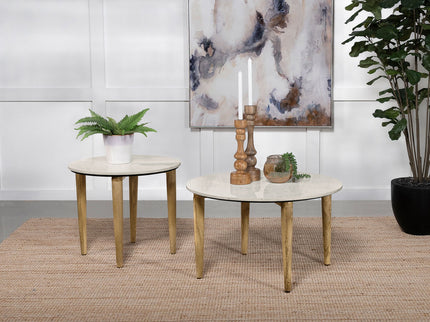 Leska - Round Coffee Table - White