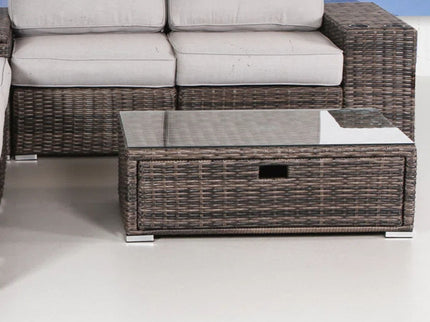 Modern Patio Rattan Sectional Set With Cushions