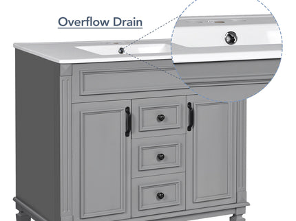 Bathroom Vanity With Top Sink, Basin On Cabinet With 2 Soft Closing Doors And 2 Drawers
