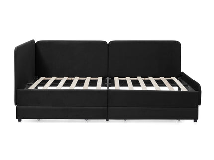 Upholstered Platform Bed Frame With 2 Storage Drawers And Adjustable Sofa Bed