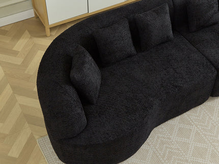 Curved Sectional Sofa With 6 Pillows