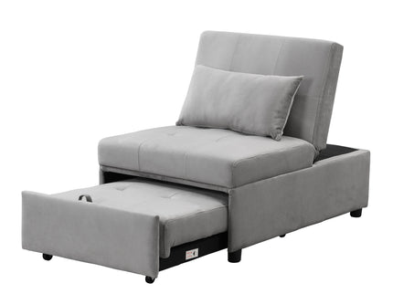 Folding Ottoman Sofa Bed - Gray Fabric