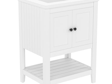Modern Bathroom Vanity With Sink And Open Shelf