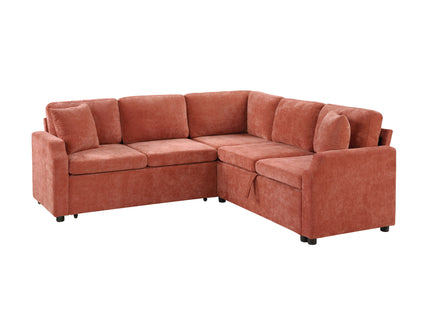 Modern L Shaped Sectional Sofa Bed With Hidden Storage Upholstery