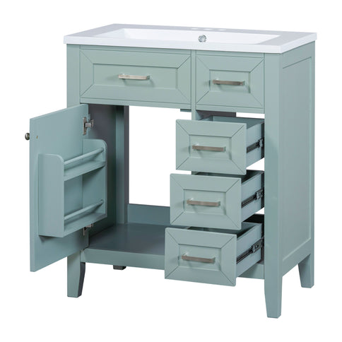 Modern Bathroom Vanity With Sink Combo, 3 Drawers, Undermount Drop-In Sink