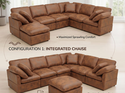 Deep Modular Cloud Sofa, Freely Configurable