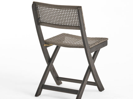 Bistro Foldable Chair With Wicker Backrest