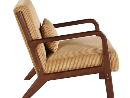 Upholstered Armchair With Back Support Pillow