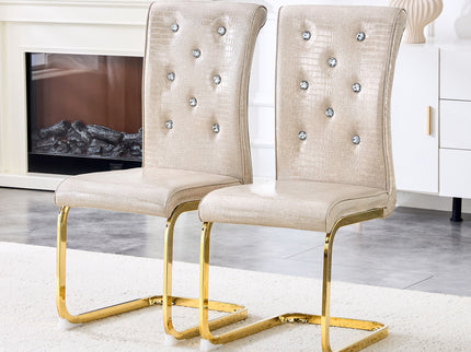 Elegant Design Alligator Skin Upholstered Dining Chairs