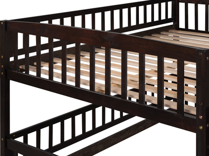 Low Bunk Bed With Slide, Fence And Ladder