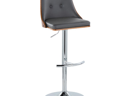 Gianna - Mid Century Modern Adjustable Barstool With Swivel With Rounded T Footrest (Set of 2)