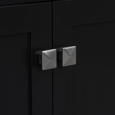 Bathroom Vanity With Ceramic Sink, Modern Single Bathroom Cabinet With 2 Doors And A Shelf, Soft Close Doors