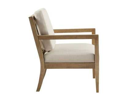Tage - Upholstered Accent Armchair With Slatted Back Design - Ivory