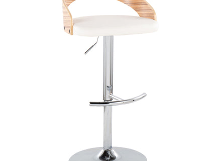 Grotto - Contemporary, Adjustable Barstool With Swivel With Rounded T Footrest (Set of 2)