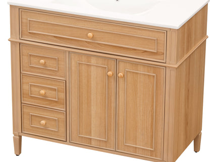Bathroom Vanity With Sink, 3 Drawers & 2 Doors