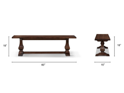 Whitmore - Trestle Dining Bench - Dark Brown