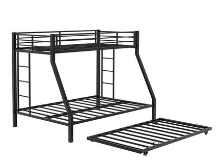 Bunk Bed For Kids, Convertible Frame With Ladders & Guardrail