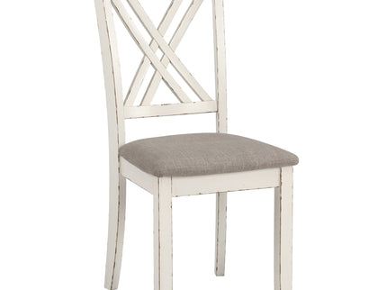 Ebers - 7 Dining Set With 2 Tone Upholstered Chairs - Vanilla White