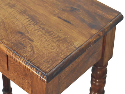 Turned Leg Writing Desk - Chestnut
