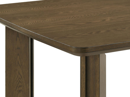 Crispin - 7 Piece Rectangular Dining Table Set With Upholstered Chairs - Brown