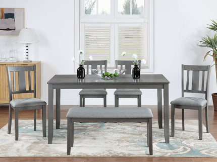 Kitchen Dining Set, Rectangular Dining Table With Upholstered Chairs