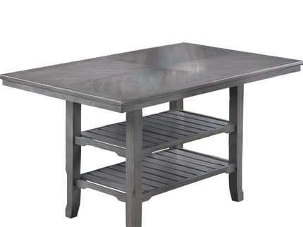 Dining Table 2 Shelves, Counter Height For Dining Room - Gray