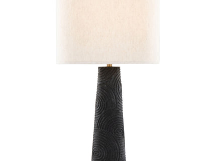 Kona - Contemporary Table Lamp (Set of 2) - Matte Black / Modern Brass / Natural