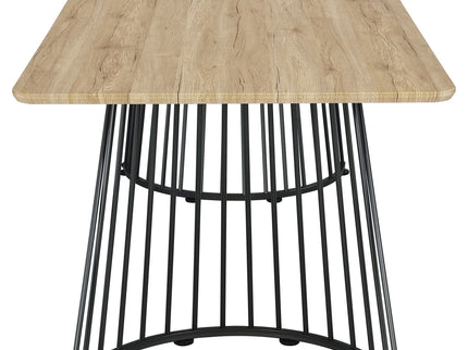 Galahan - Rectangular Dining Table With Twisted Pedestal Base - Oak
