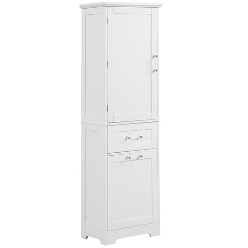 Tall Freestanding Bathroom Storage Cabinet With Adjustable Shelf And 2 Drawers