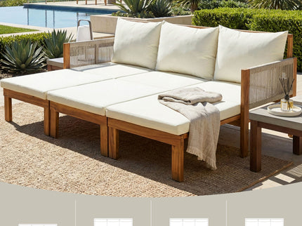 Outdoor 3 Seat Patio Sunbed