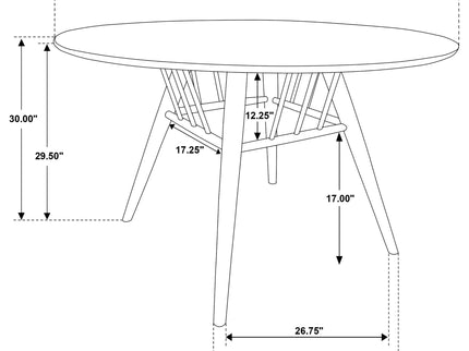 Shirley - Round Dining Table - Dark Walnut