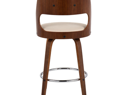 Cecina - Mid-Century Modern Fixed Height Counter Stool With Swivel And Round Footrest (Set of 2)
