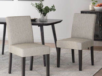 Contemporary Dining Chair With Upholstered Seating And Tapered Legs