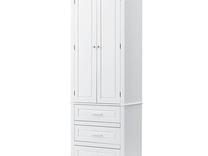 Tall Storage Cabinet With 3 Drawers For Bathroom