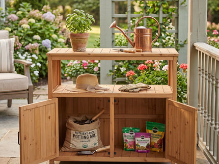Patio Bar Table Set With Storage