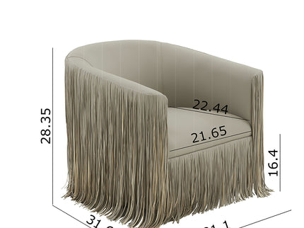 Isle - Swivel Chair With Fringe Accent