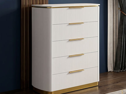 Giovanni - 5 Drawer Chest - White