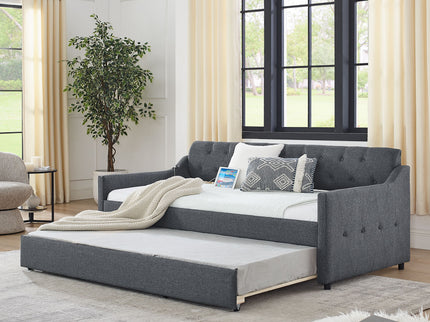 Size Upholstered Daybed With Trundle And USB Charging Armrest