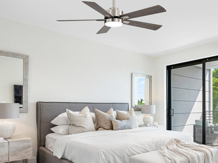 Reversible DC Motor Ceiling Fan With Dimmable LED Light For Living Room